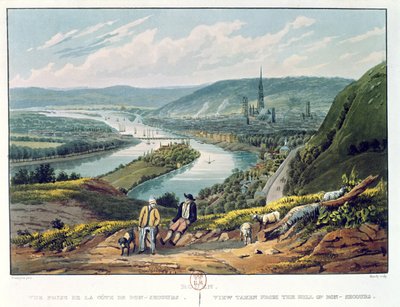 Rouen, view from the hill of Bon-Secours by Richard Parkes Bonington